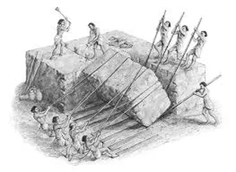Ancient Egyptians using primitive tools and sledges for construction — the origins of heavy equipment