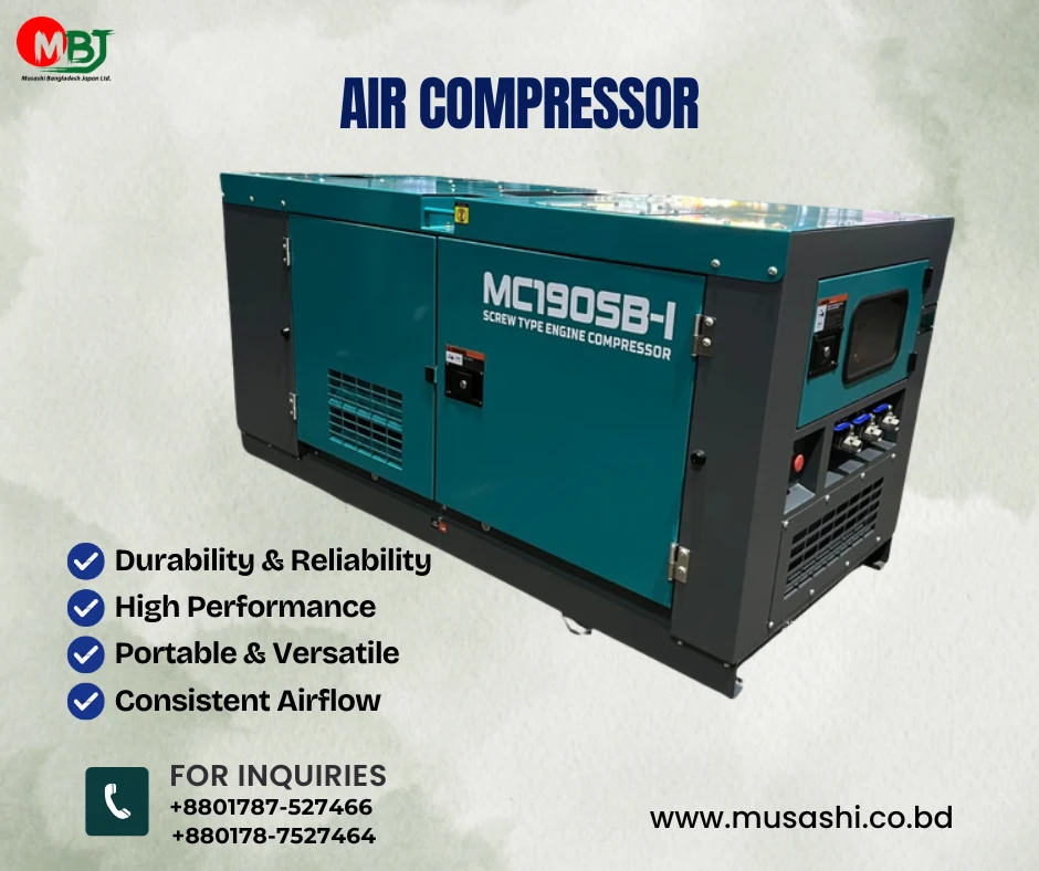McWel diesel air compressor supplied by Musashi Bangladesh Japan Ltd.