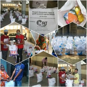 Relief packages prepared for distribution