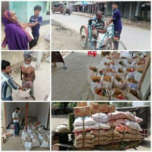 Door-to-door relief delivery in local communities